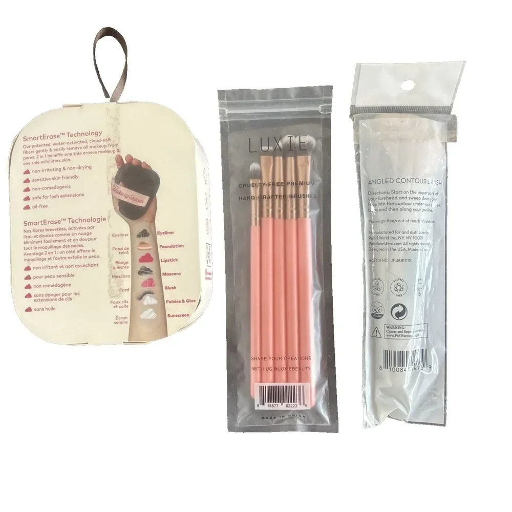 Make Up Brush Sets Luxie, Pearl World & Make Up 7 Day Smart Erase Pads Bundle